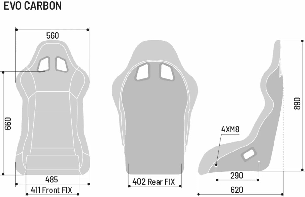 Sparco EVO Performance Carbon Fiber (STD, L, XL) Racing Seat