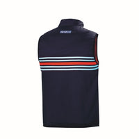 Thumbnail for Back view of Sparco Martini Racing Replica Vest in navy with horizontal Martini striping and Sparco logo-image

