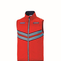Thumbnail for Front view of Sparco Martini Racing Replica Vest in red with V-stripe livery and embroidered logos-image