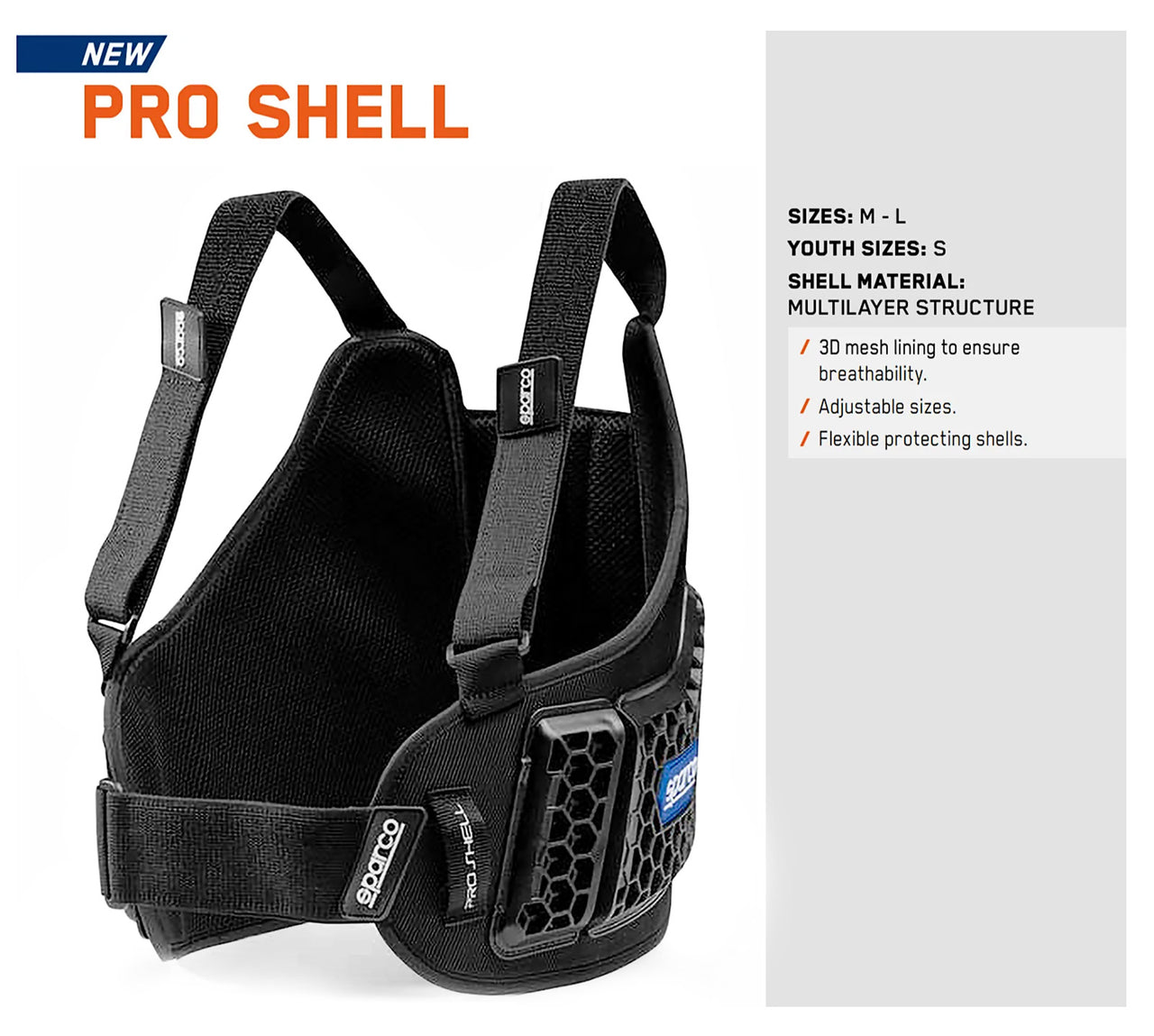 Leather Shell Rib Sparco PRO Shell Rib Protection Vest in stock @ Competition Motorsport