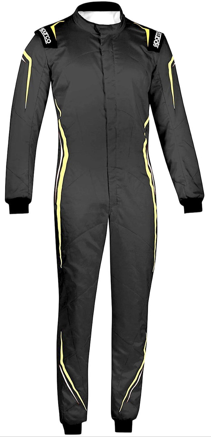 Sparco-Prime-Race-Suit-Black/Yellow-Front-Full-image