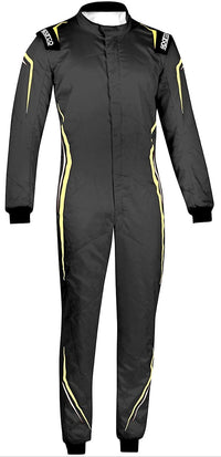 Thumbnail for Sparco-Prime-Race-Suit-Black/Yellow-Front-Full-image