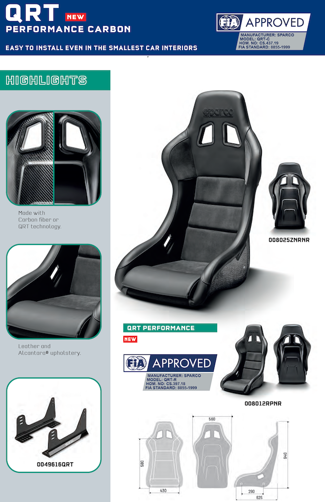 Sparco QRT-C Performance Carbon Fiber Racing Seat