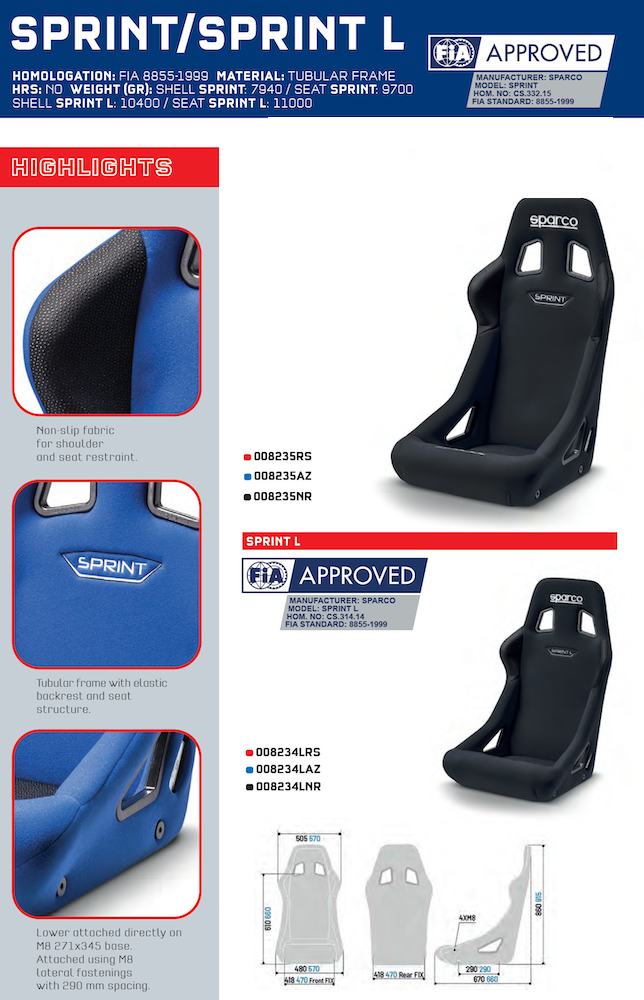 Sparco Sprint Racing Seat