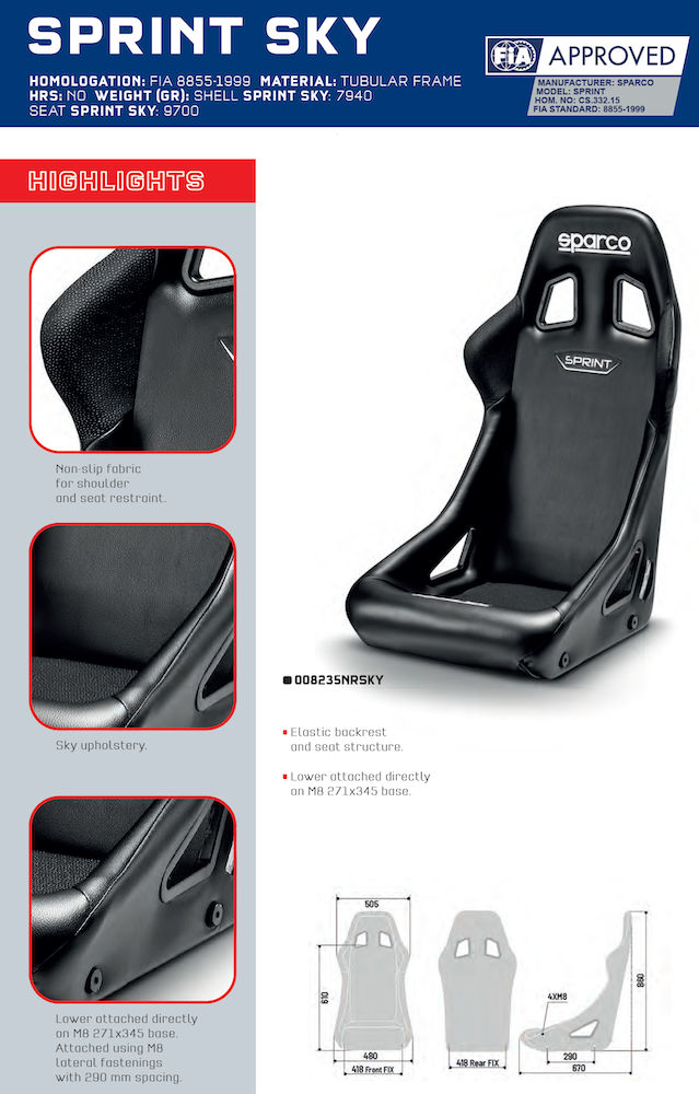 Sparco Sprint Racing Seat