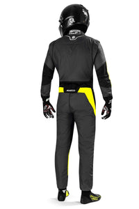 Thumbnail for Sparco-Superleggera-Race-Suit-Grey/Yellow-Driver-Back-Image