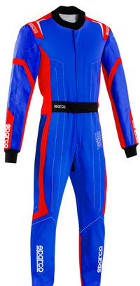 Thumbnail for Sparco-Thunder-Advanced-Kart-Race-Suit-Blue_Red-Image