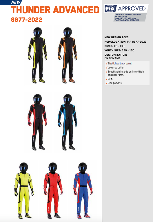 Sparco-Thunder-Kart-Race-Suit-DISCOUNT-OFFER-DEAL-BEST-PRICE-Sale-Image