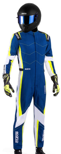 Thumbnail for Sparco-kerb-advanced-kart-race-suit-blue-yellow-action1-discount-offer-deal-best-price-sale-image