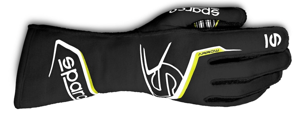 Sparco Arrow-K Kart Racing Glove - Black / Yellow 002557NRGF Front Image