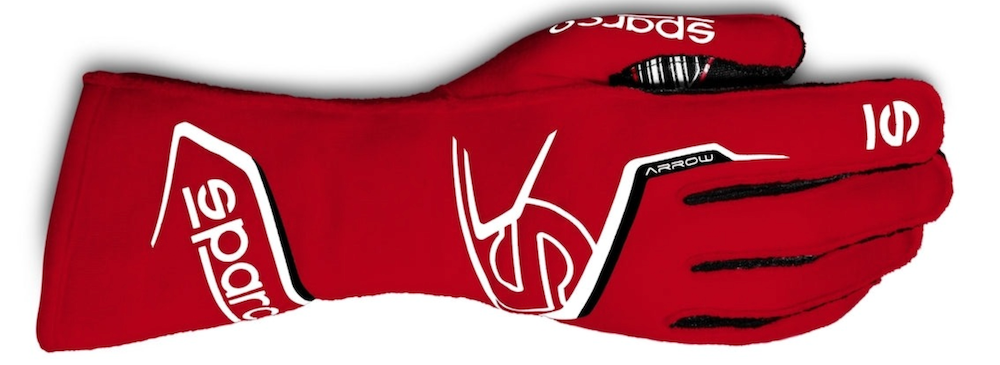 Sparco Arrow-K Kart Racing Glove - Red / White 002557RSBI Front image