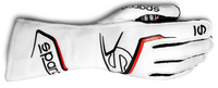 Thumbnail for Sparco Arrow-K Kart Racing Glove - White / Black 002557BINR Front Image