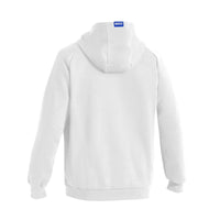 Thumbnail for Rear view of white Sparco Gulf Hooded Full Zip showing plain back and hood with Sparco tag.
