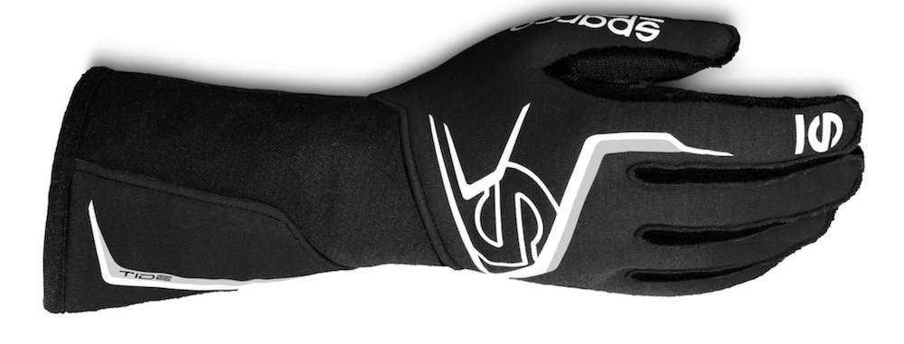 Sparco Tide-K Kart Racing Glove - Black / Grey 00286NRNR Front Image