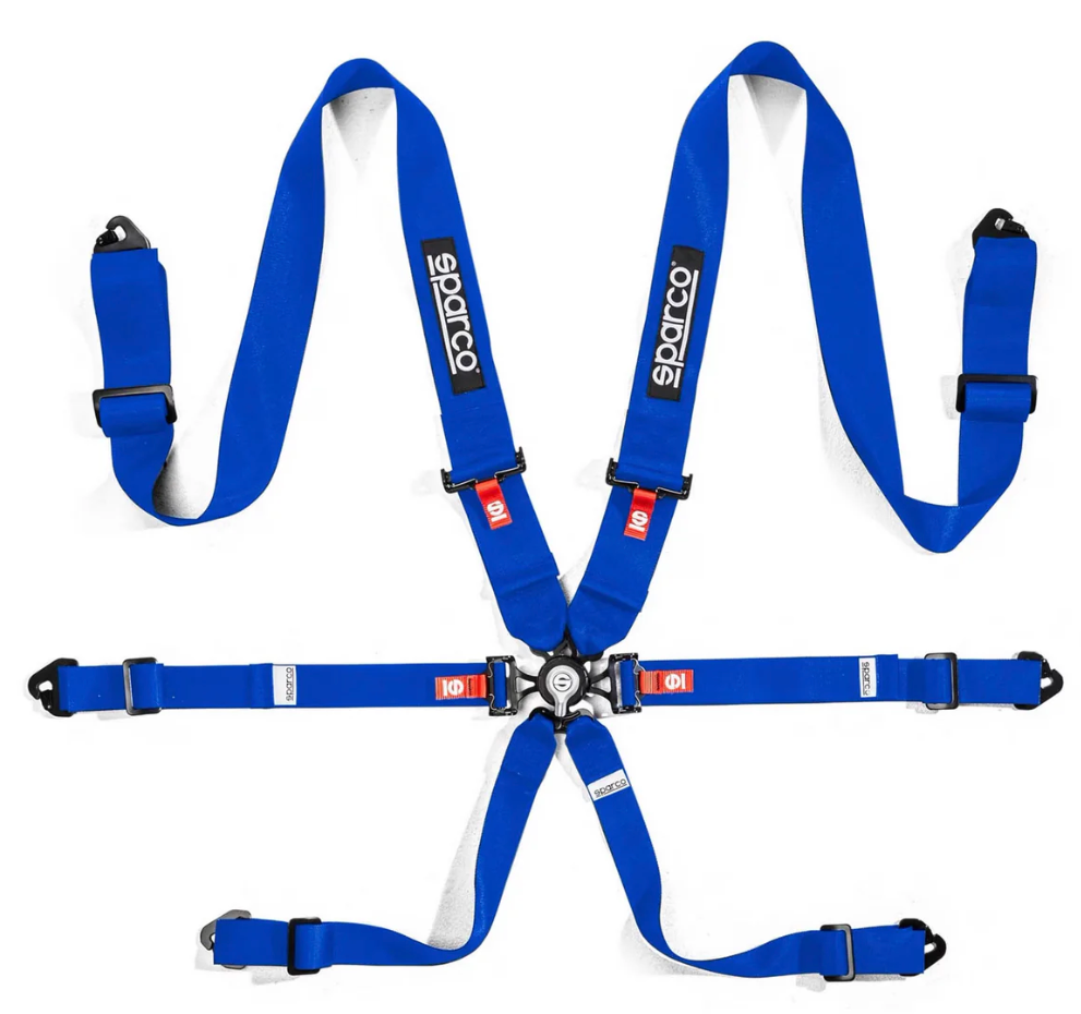 Sparco 6 Point 3" Competition Aluminum Pull Down Racing Harness (2030 Expiry)