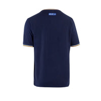 Thumbnail for Back view of a navy Sparco Gulf Heritage T-shirt showing the Sparco logo below the neckline and contrast trim on the sleeves and collar.