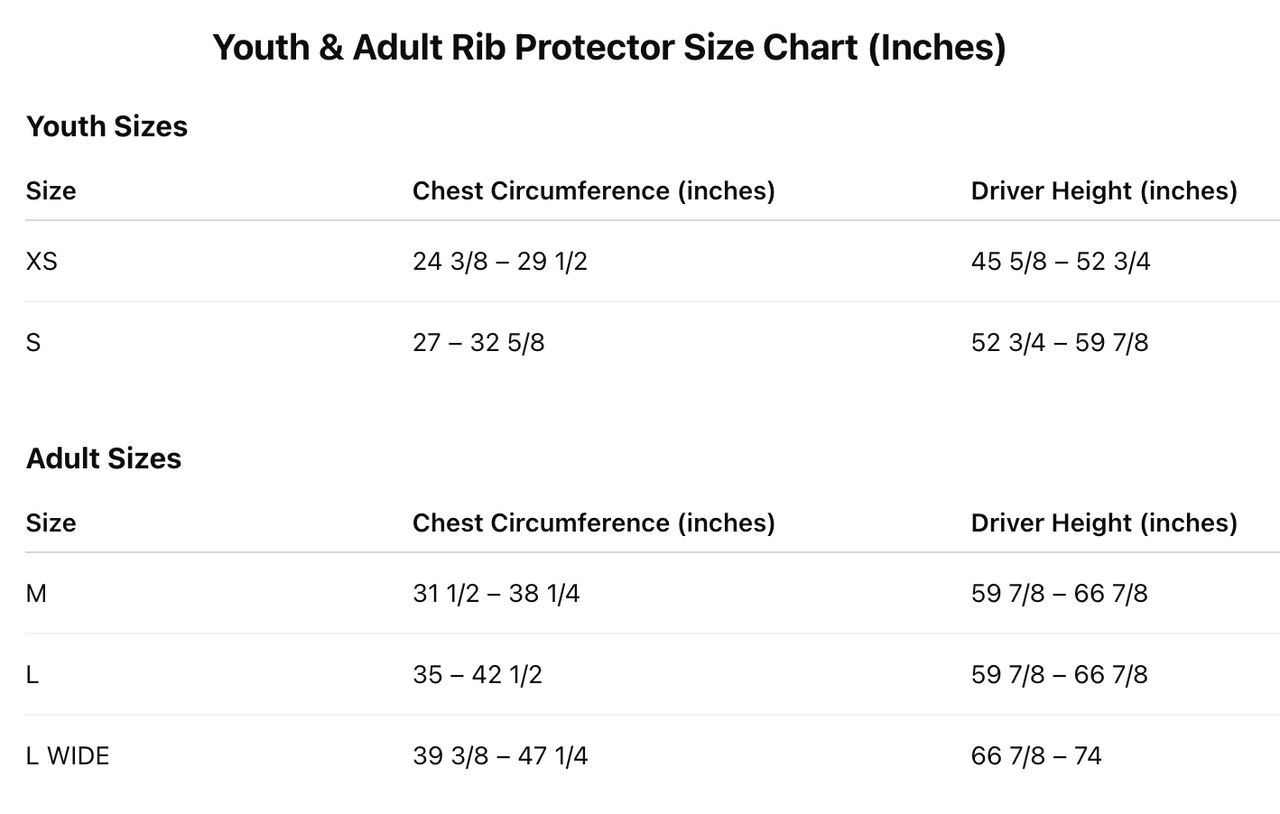 Sparco_PRO-Carbon_8870_Rib_Protector_Size_Image