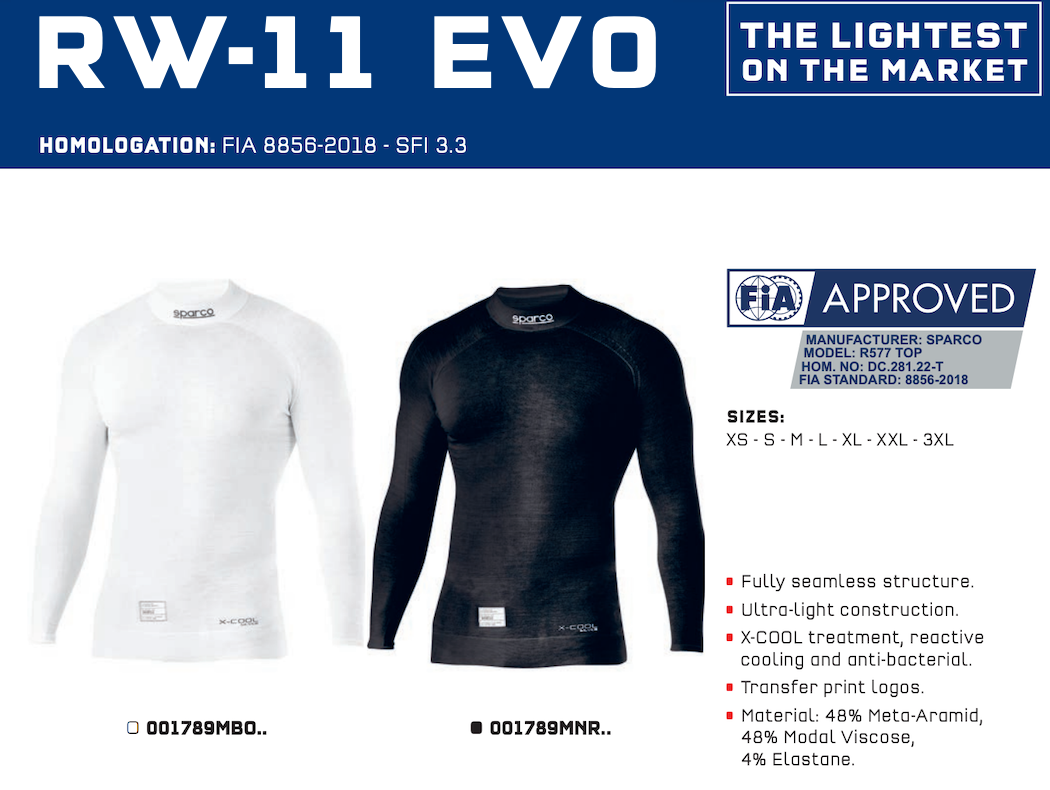 Sparco RW-11 Seamless Nomex Fireproof Shirt