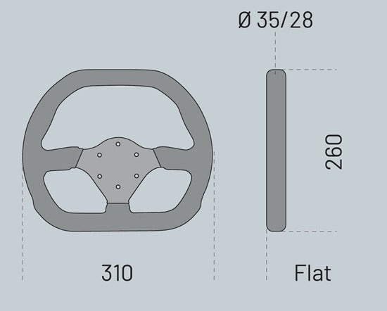 thumbnail image 2 of Sparco P310 Steering Wheel – 310mm, Black Suede, Flat Dish With Thumb Horn Buttons 2 of 3