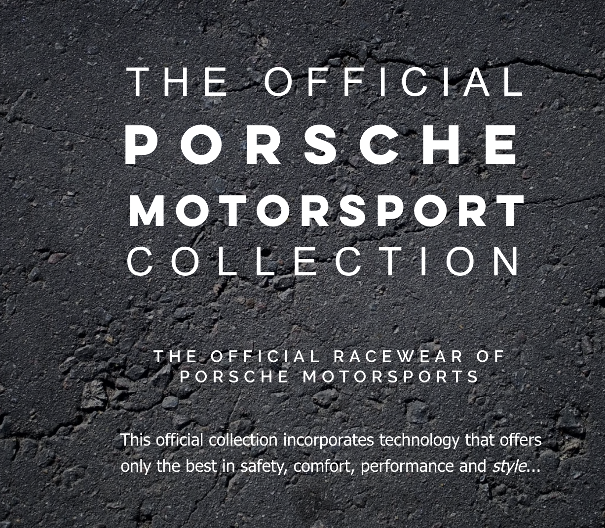 Stand21 Official Porsche Motorsport Collection featuring shoes, gloves, and suits