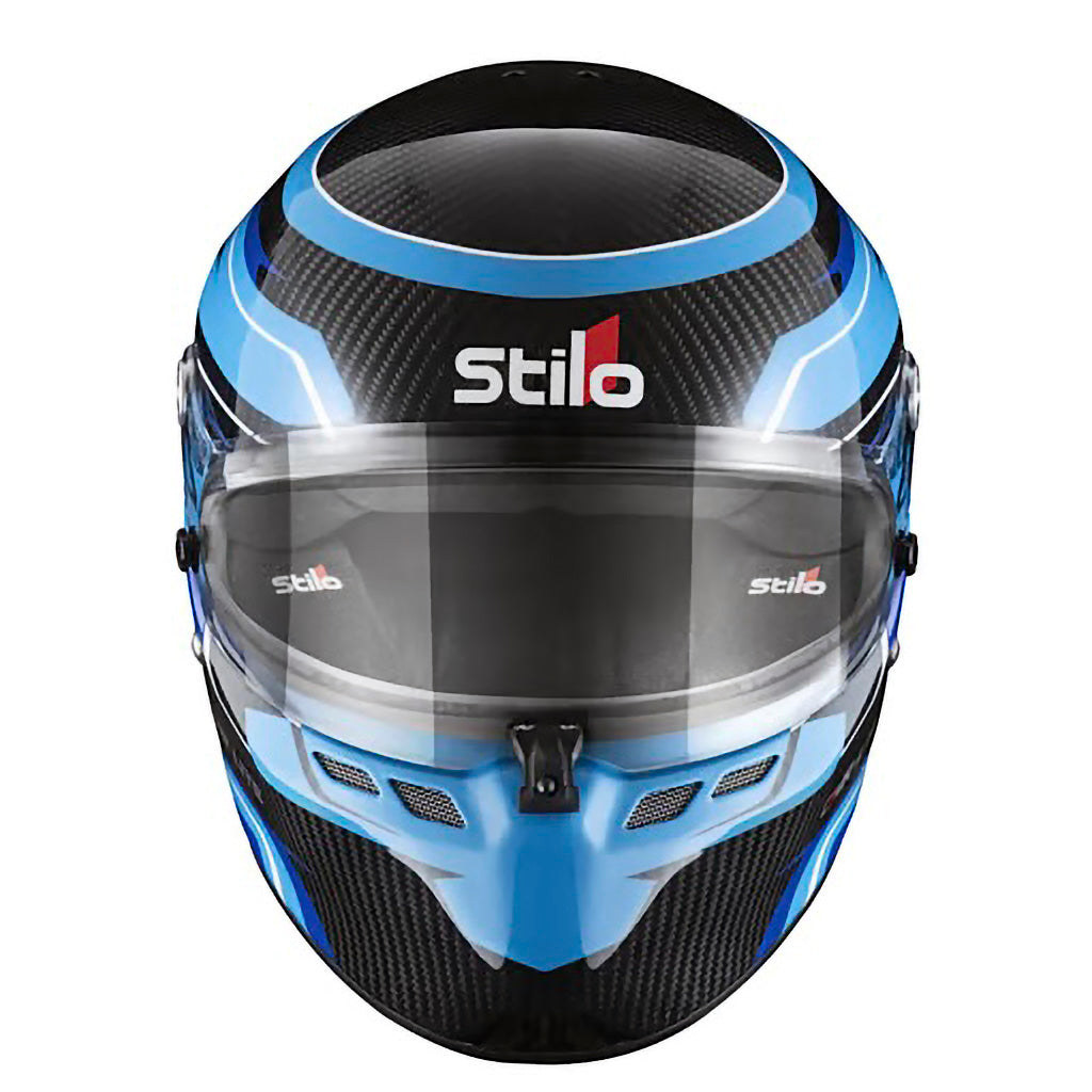 checkered blue motorcycle helmet Stilo ST6 CMR Lite Carbon Kart Helmet