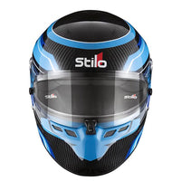Thumbnail for Stilo ST6 CMR Carbon Lite Blue karting helmet featuring ultra-lightweight construction for junior drivers
