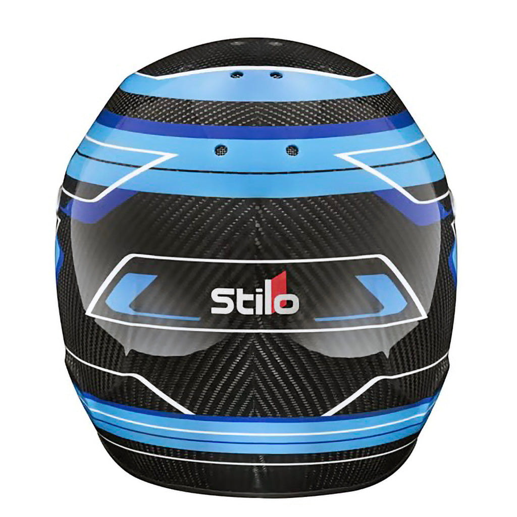 checkered blue motorcycle helmet Stilo ST6 CMR Lite Carbon Kart Helmet
