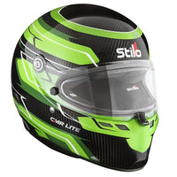 Thumbnail for Stilo ST6 CMR Carbon Lite Green youth karting helmet designed for competitive junior racing