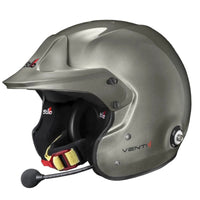 Thumbnail for Stilo Venti4 Trophy Plus Titanium SA2025 FIA 8859 Rally Helmet interior angle showing open face padding and microphone-image