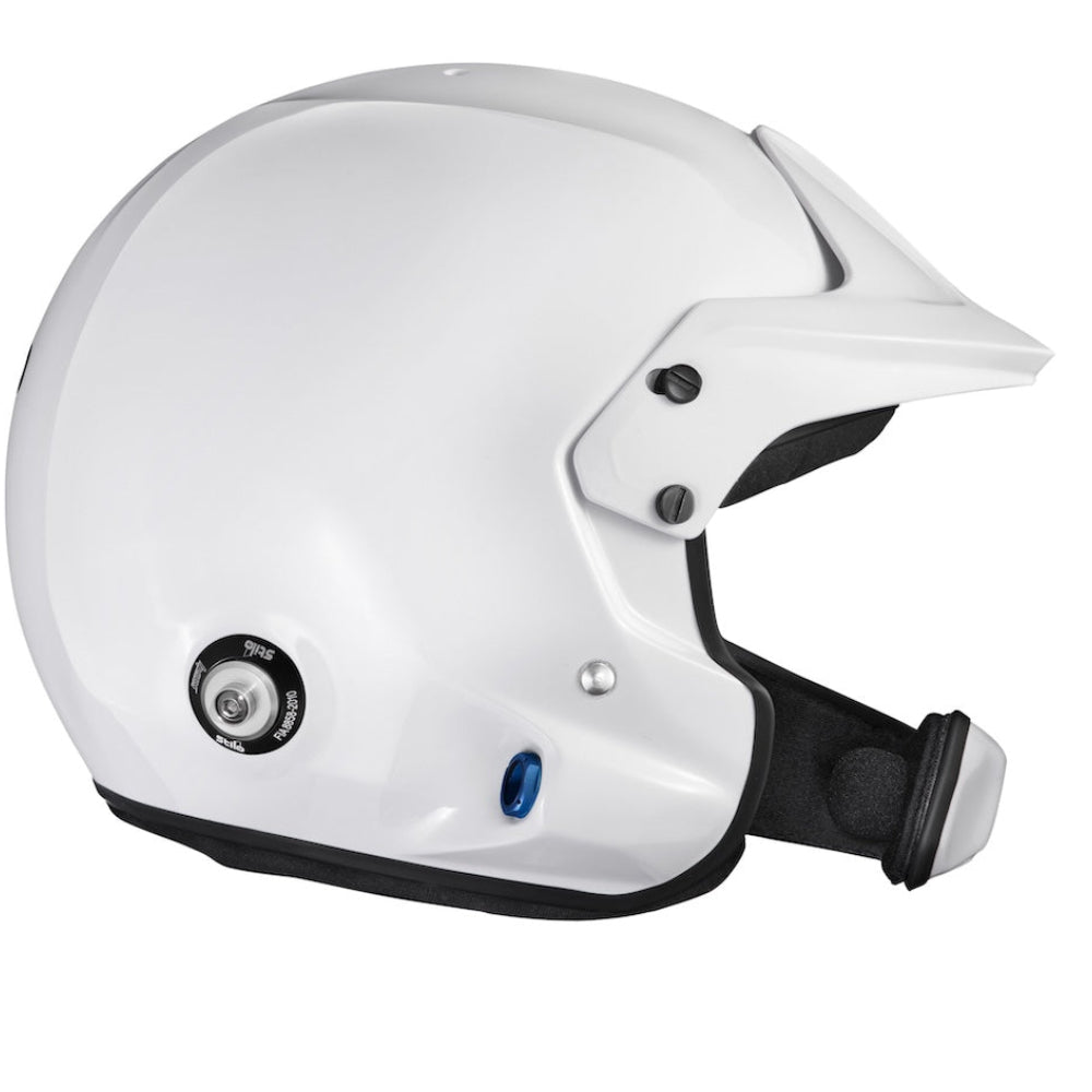 Stilo Venti4 WRC Composite White SA2025 FIA 8859 helmet left side profile with microphone port-image