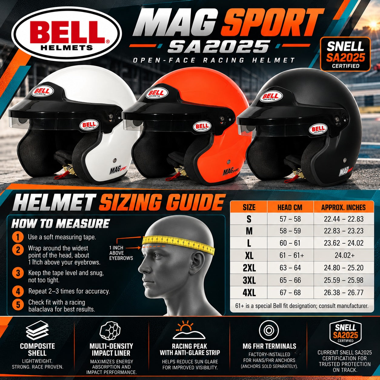 bell-mag-sport-sa2025-helmet-sizing-chart-image
