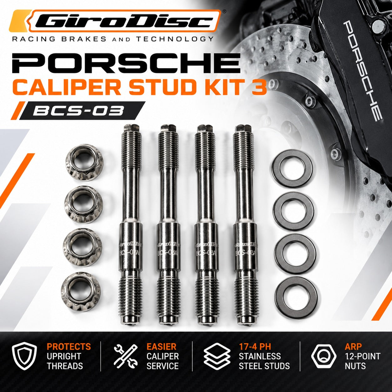 GiroDisc Porsche Caliper Stud Kit 3 BCS-03