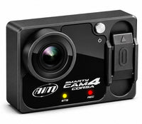 Thumbnail for AiM SmartyCam4 Corsa angled view showcasing wide lens, side controls, and LED status lights on a clean white background.