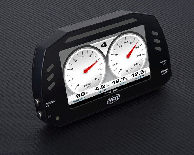 AiM Sports MXS 1.2 Compact Color TFT Dash And Data Logger - Competition Motorsport