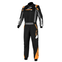 Thumbnail for Black and orange racing suit with visible branding on a white background