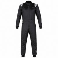 Thumbnail for Black racing suit with white accents on a white background