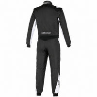 Thumbnail for Black racing suit with white accents on a white background