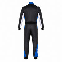 Thumbnail for Back view of the Alpinestars Atom racing suit in black, white, and blue.