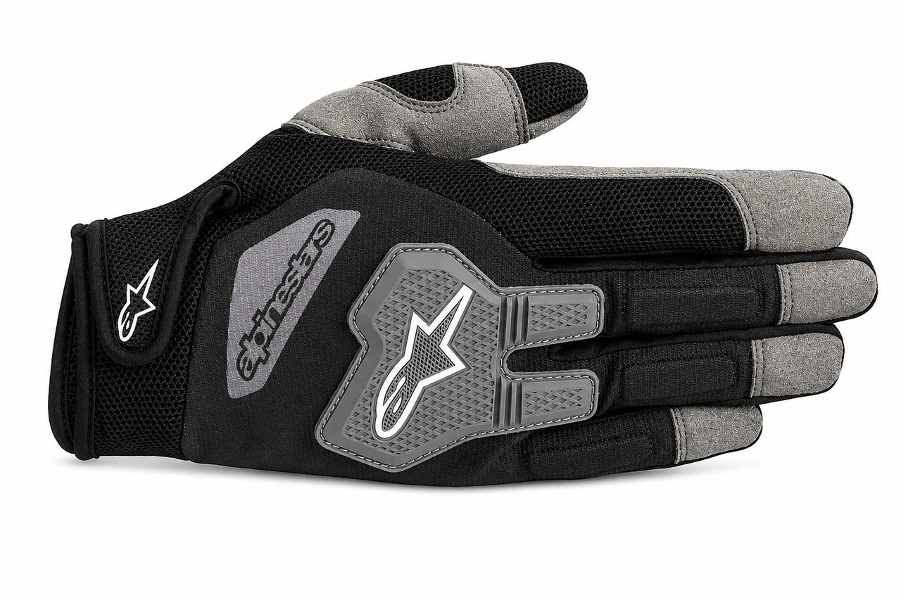Alpinestars Engine Pit Glove in black and grey facing right