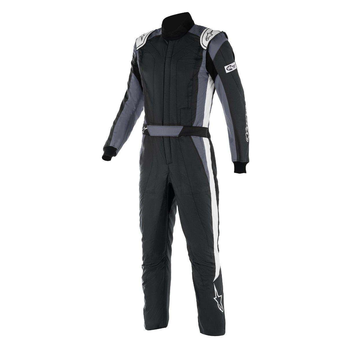 ALPINESTARS GP PRO COMP V2 RACE SUIT BLACK / WHITE FRONT IMAGE