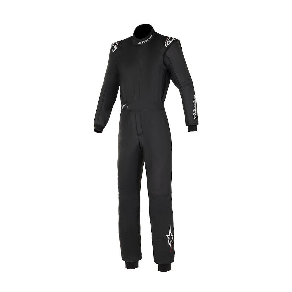 Alpinestars GP Tech v4 Fire Suit FIA - Competition MotorsportAlpinestars GP Tech v4 Race Suit FIA Black / White Front  Image