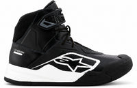 Thumbnail for Alpinestars Radar v2 Racing Shoes in black and white, single right-facing high-top racing shoe with ankle strap, white midsole, black toe protection, and Alpinestars side logo.