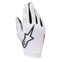 Thumbnail for Alpinestars SIM Gloves Graphic 1 Silver Ice Black Red Tangerine front view