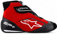 Thumbnail for Alpinestars SP+ Racing Shoes in red and black, single right-facing racing shoe with ankle strap, Alpinestars side logo, SP+ heel branding, and black toe protection.