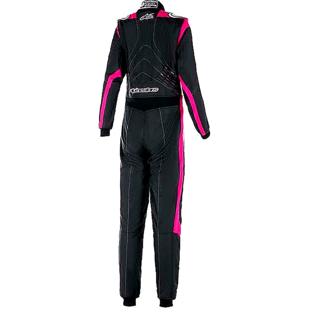 Alpinestars Stella GP Pro Comp v2 race suit black pink back back view on a clean white Shopify-ready background.