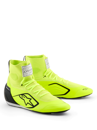 Thumbnail for Alpinestars Supertech K karting shoes in fluo yellow and black front angle view