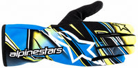 Thumbnail for Alpinestars Tech-1 K Race v2 kart racing gloves in blue, black, white, and yellow facing right on a white background