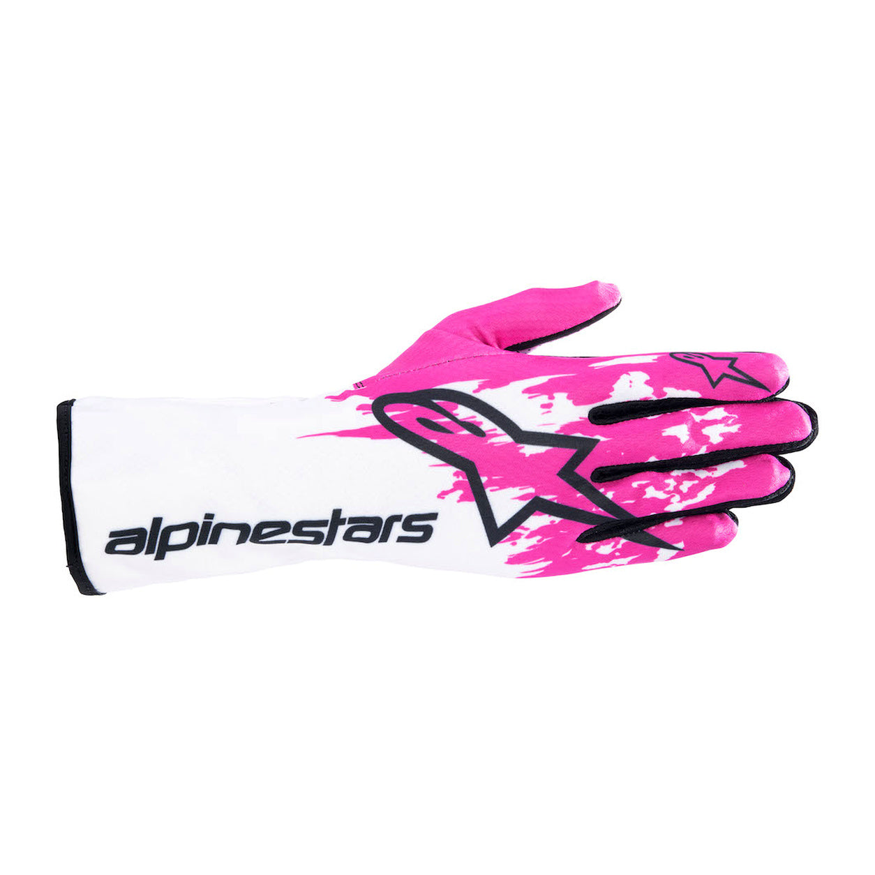 Alpinestars Tech-1 K v3 Kart Racing Glove in white and pink facing right