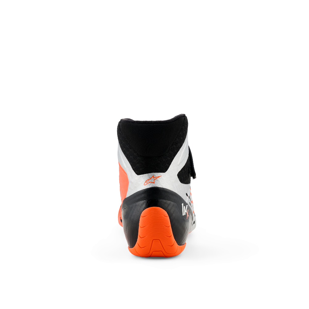 Alpinestars Tech-1 KX v3 karting shoes white orange black rear heel view