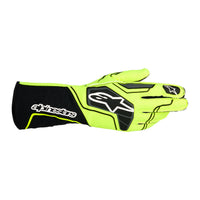 Thumbnail for A single Alpinestars motocross glove in neon yellow-green and black, shown from the back on a plain white background.